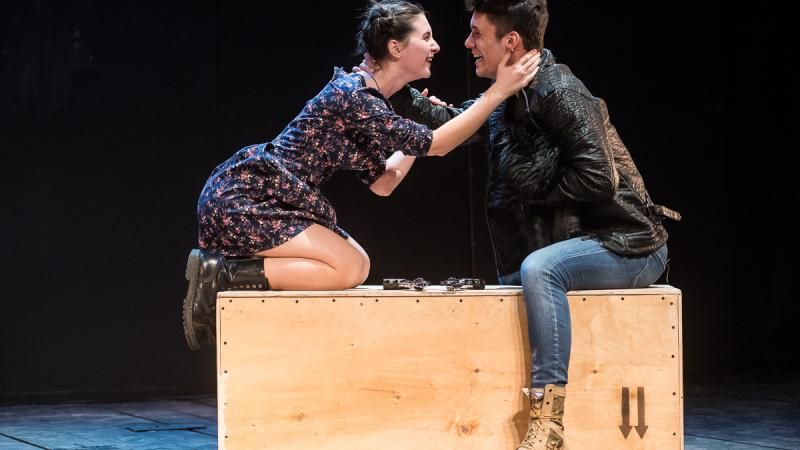 theatre actress and actor on a stage